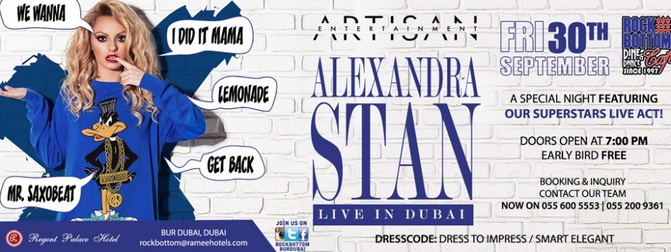 Alexandra Stan Live In Dubai - Coming Soon in UAE