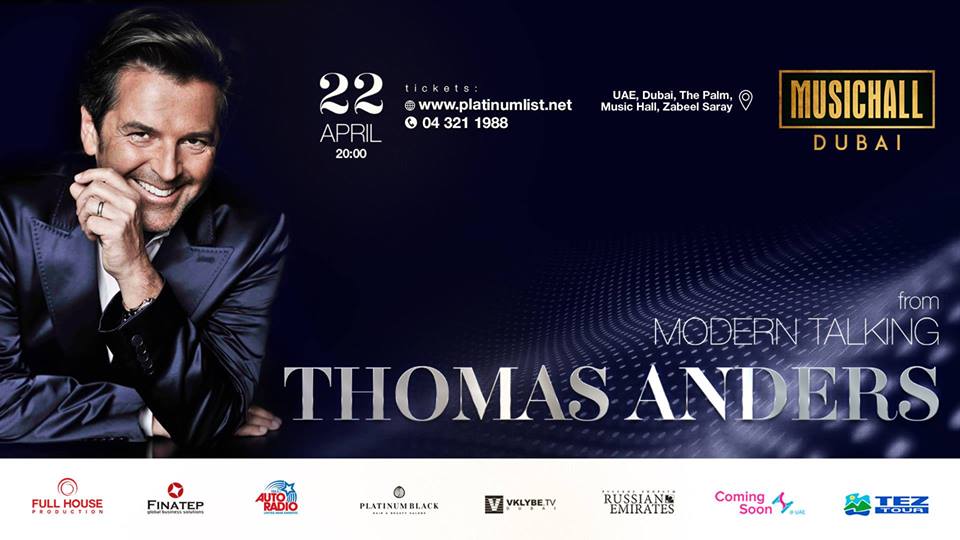 Thomas Anders from Modern Talking in Dubai - Coming Soon in UAE