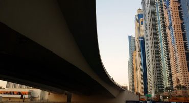 Under the bridge in Dubai Marina