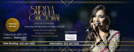 Shreya Ghoshal Live in Dubai - Coming Soon in UAE