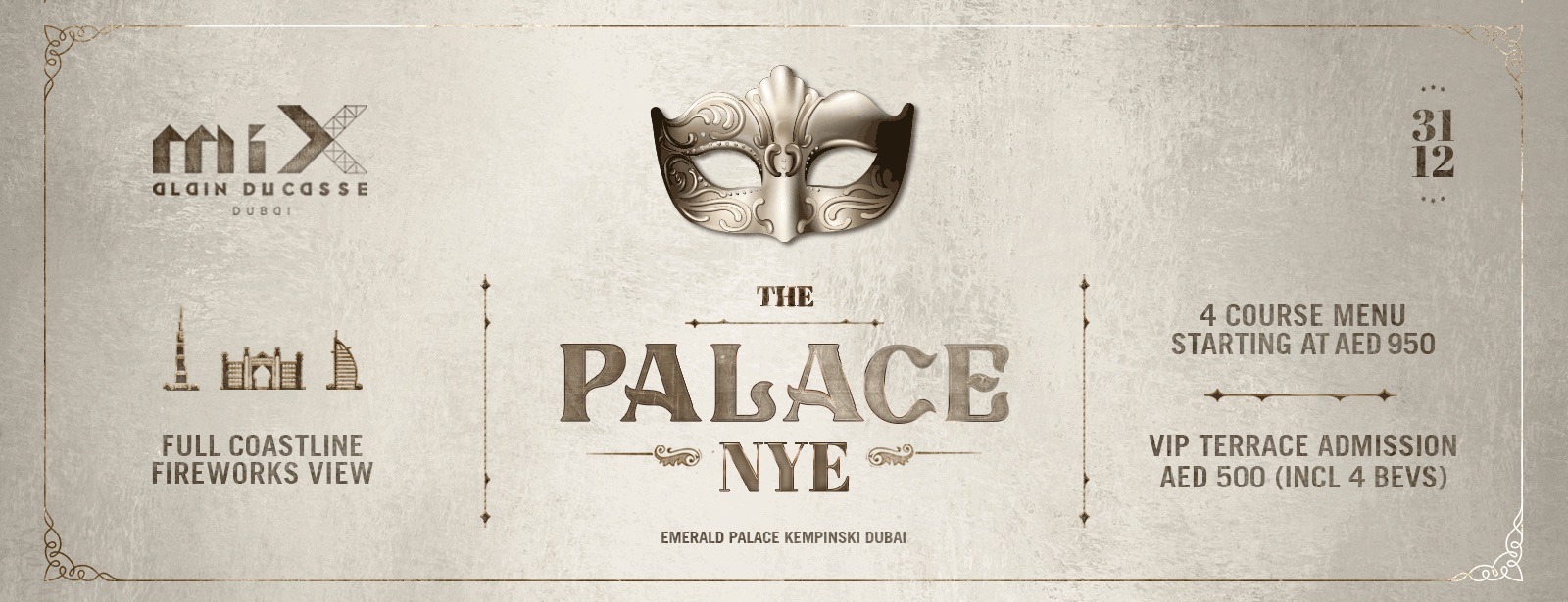 The Palace NYE at miX by Alain Ducasse - Coming Soon in UAE