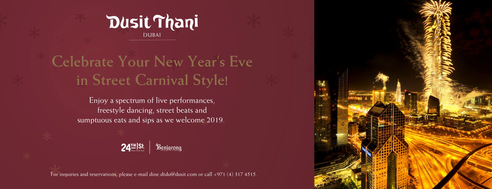New Year’s Eve Street Carnival Party at Dusit Thani - Coming Soon in UAE