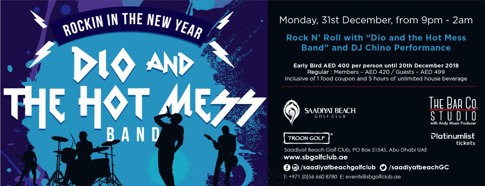 Rock N’ Roll NYE – Dio and the Hot Mess Band - Coming Soon in UAE