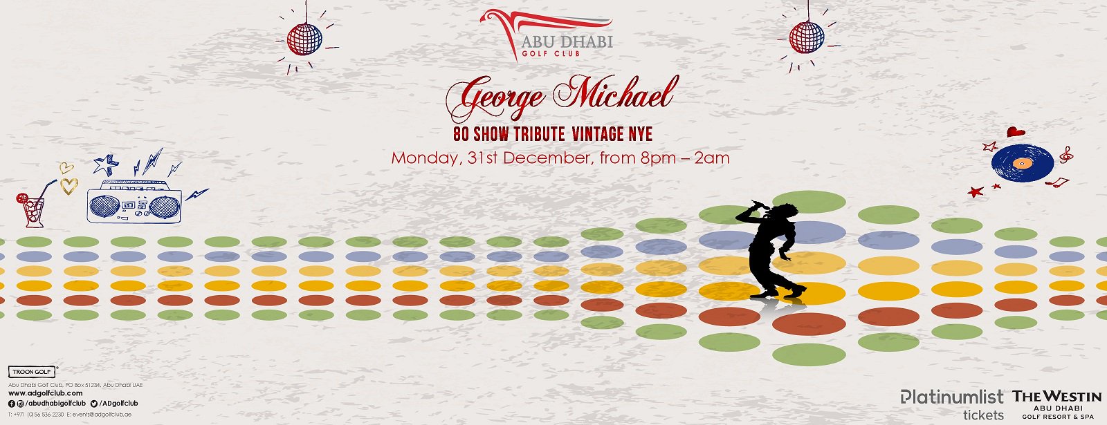 George Michael 80 Show Tribute Vintage NYE at Abu Dhabi Golf Club - Coming Soon in UAE