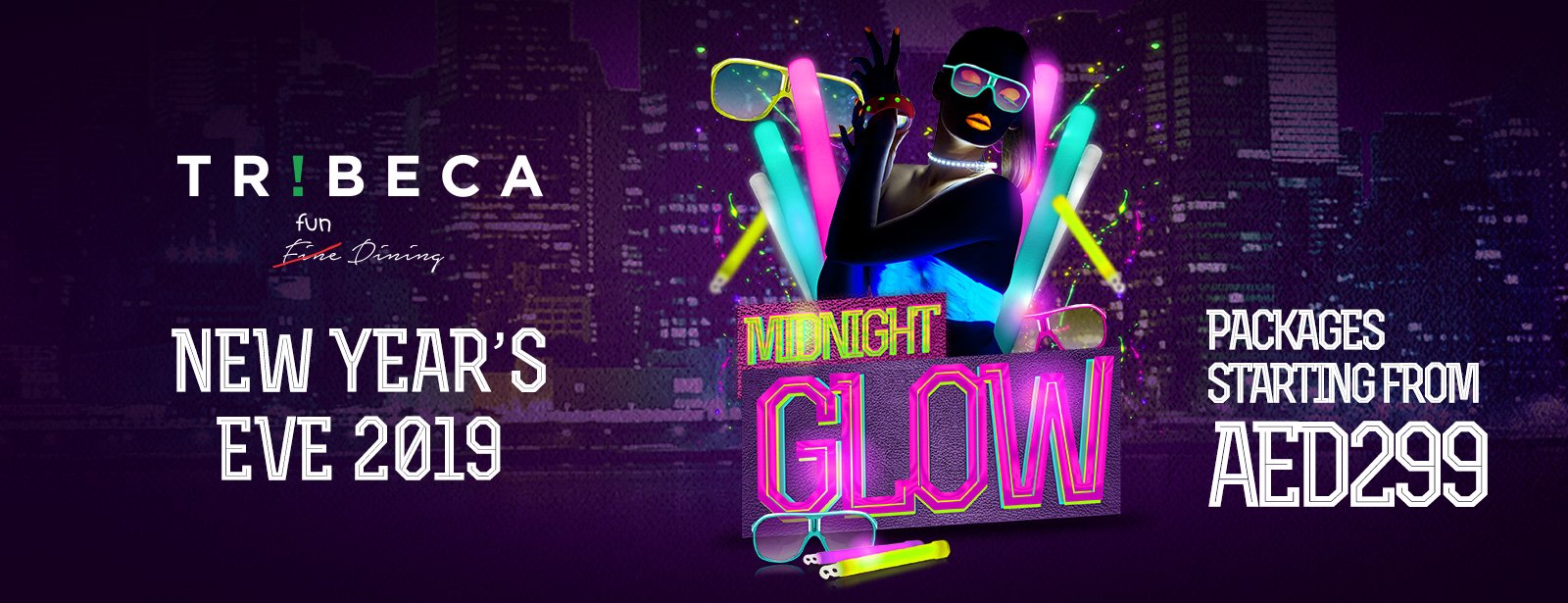 Midnight Glow – NYE 2019 at Tribeca JBR - Coming Soon in UAE