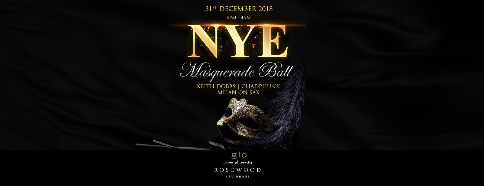 NYE Masquerade Ball at GLO Rosewood Abu Dhabi - Coming Soon in UAE