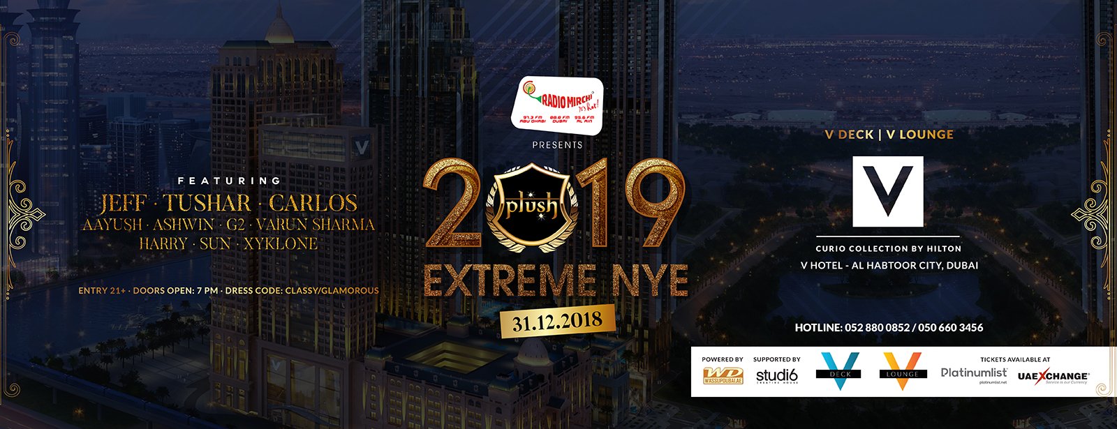 Plush Extreme NYE 2019 at the V Hotel Dubai - Coming Soon in UAE