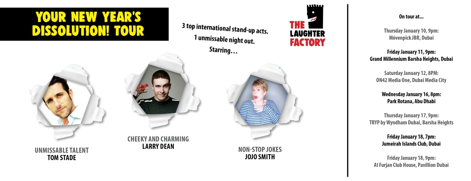 The Laughter Factory: Your New Year’s Dissolution! Tour - Coming Soon in UAE