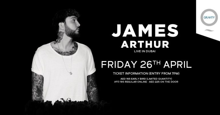 James Arthur at Zero Gravity - Coming Soon in UAE