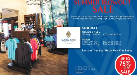 Summer Blowout sale at Saadiyat Beach Golf Club - comingsoon.ae