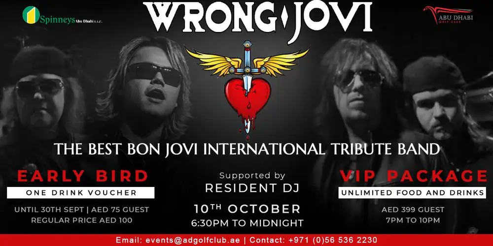 A Tribute to Bon Jovi by Wrong Jovi - Coming Soon in UAE