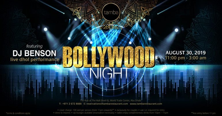 Tamba Restaurant – Bollywood Night - Coming Soon in UAE