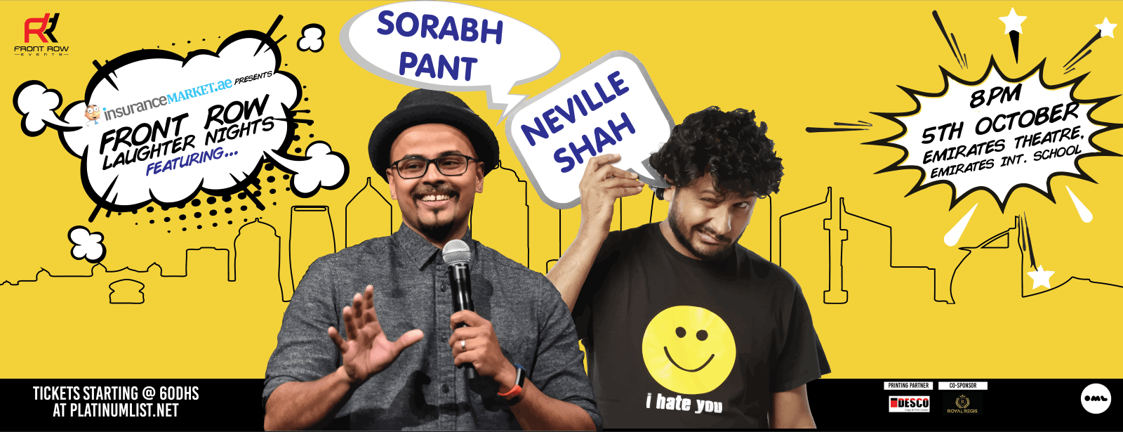 Front Row Laughter Nights with Neville Shah and Sorabh Pant - Coming Soon in UAE