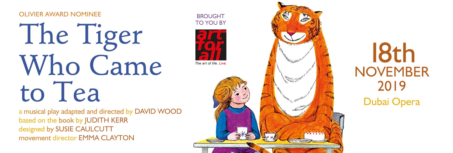 The Tiger Who Came To Tea at the Dubai Opera - Coming Soon in UAE
