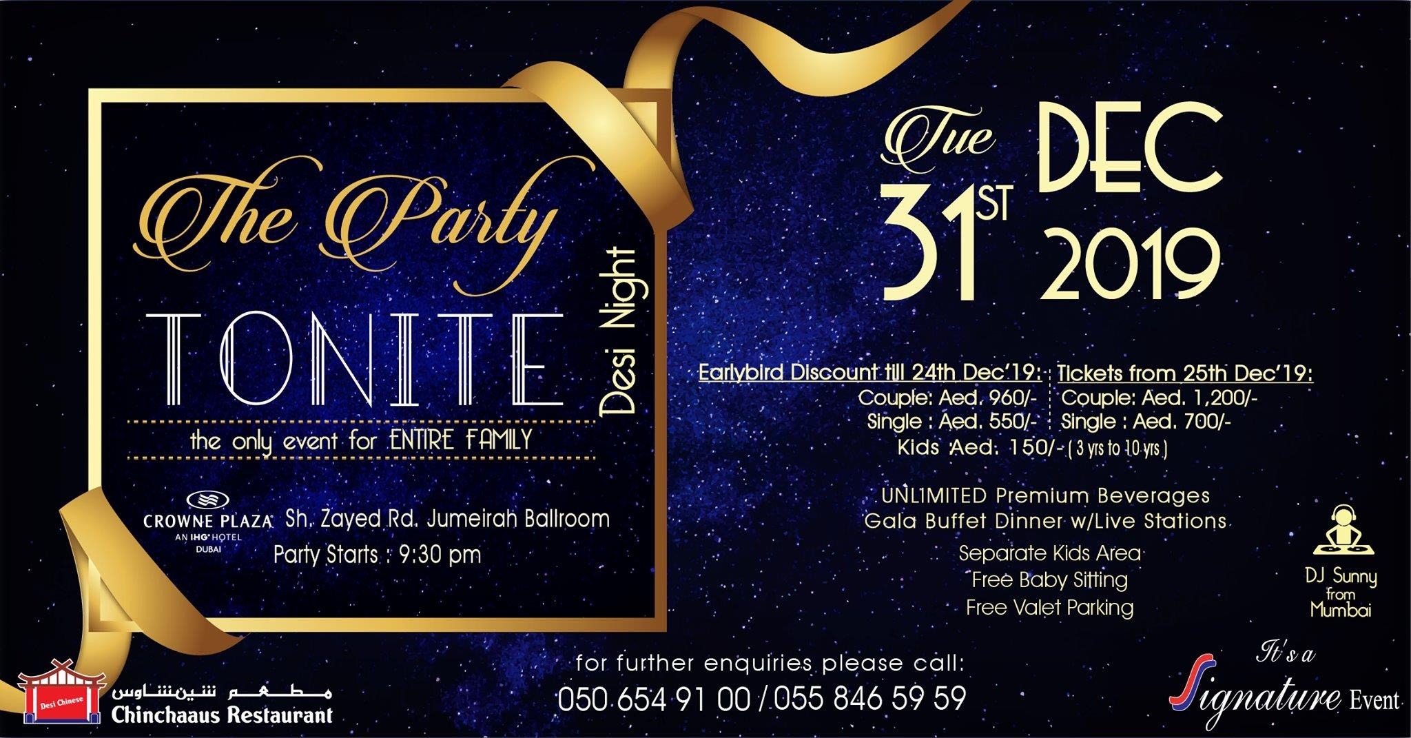 Party Tonite New Year’s Eve - Coming Soon in UAE