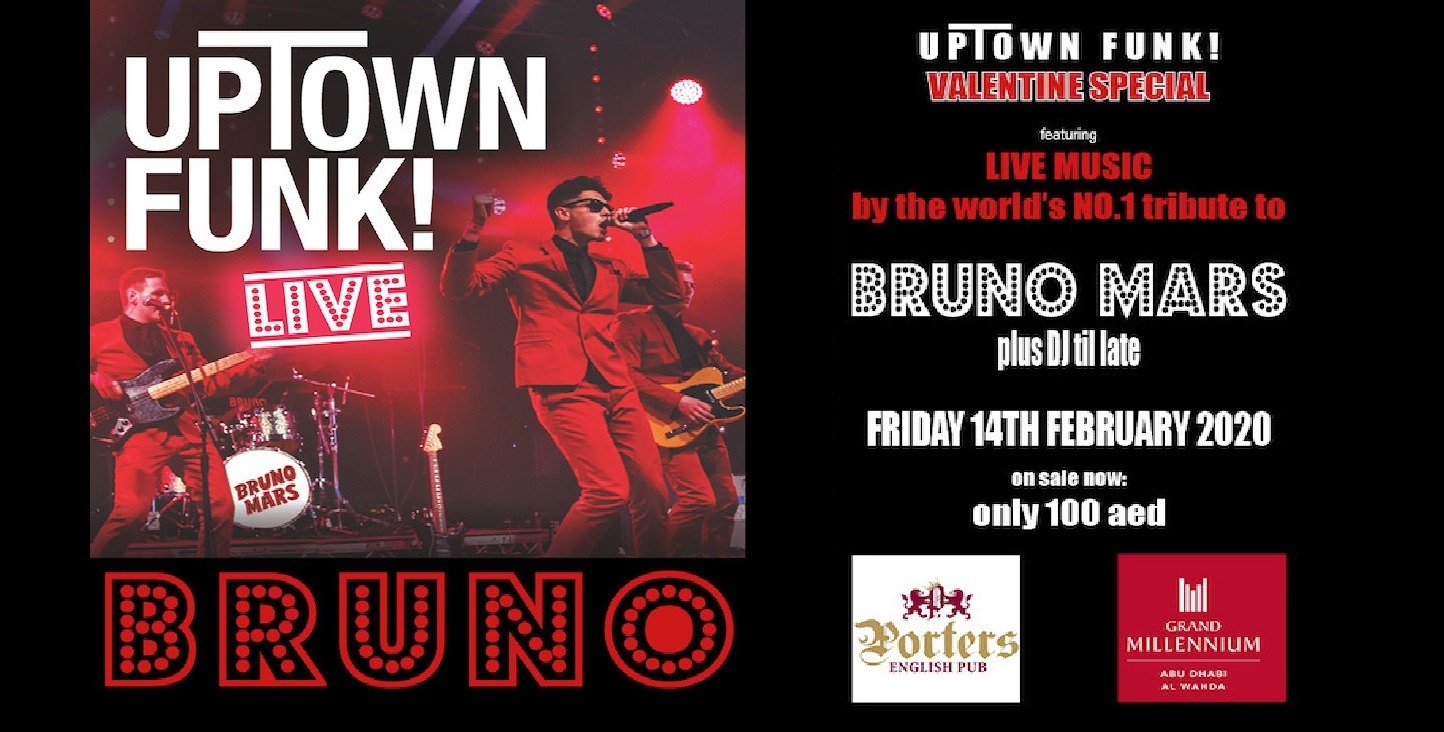 Valentine’s Special – “Uptown Town Funk” by Bruno Mars tribute band - Coming Soon in UAE