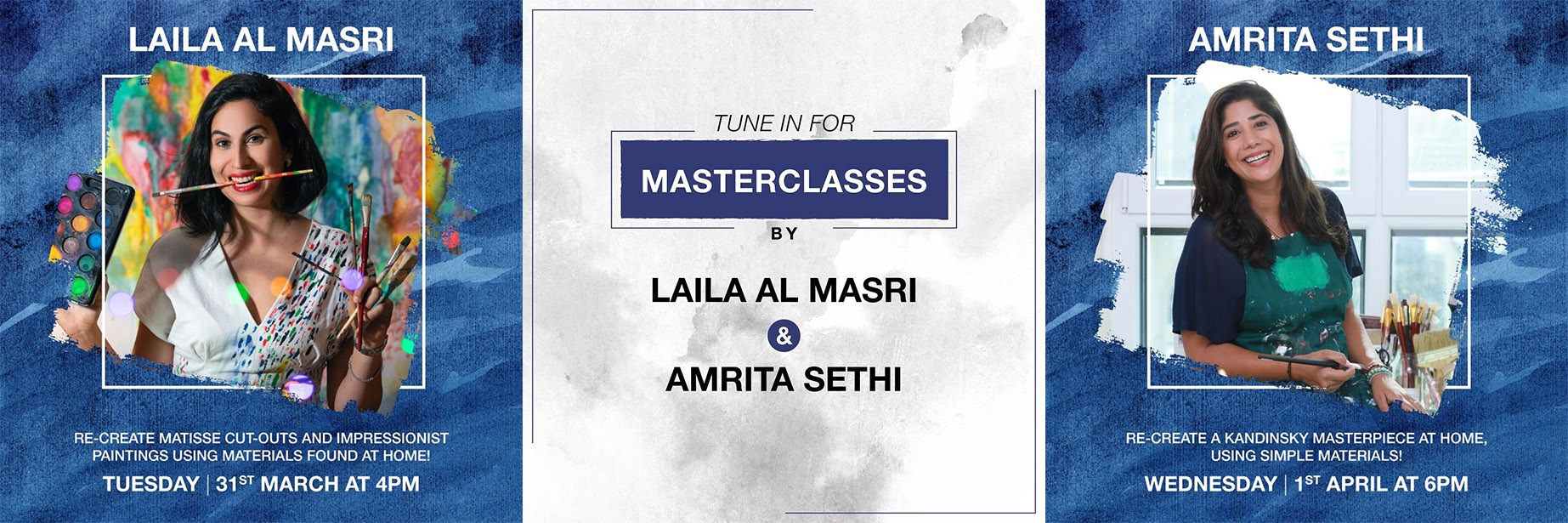 Free online painting classes with Laila Al Masri and Amrita Sethi - Coming Soon in UAE