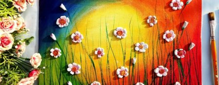 3D Paper Flowers Painting on Canvas - Coming Soon in UAE