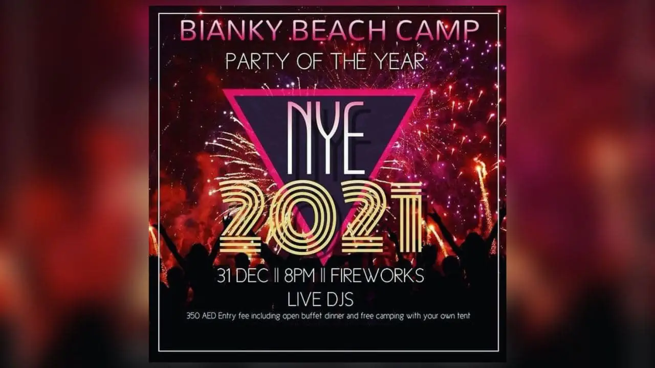 Bianky Beach Camp NYE Party - Coming Soon in UAE