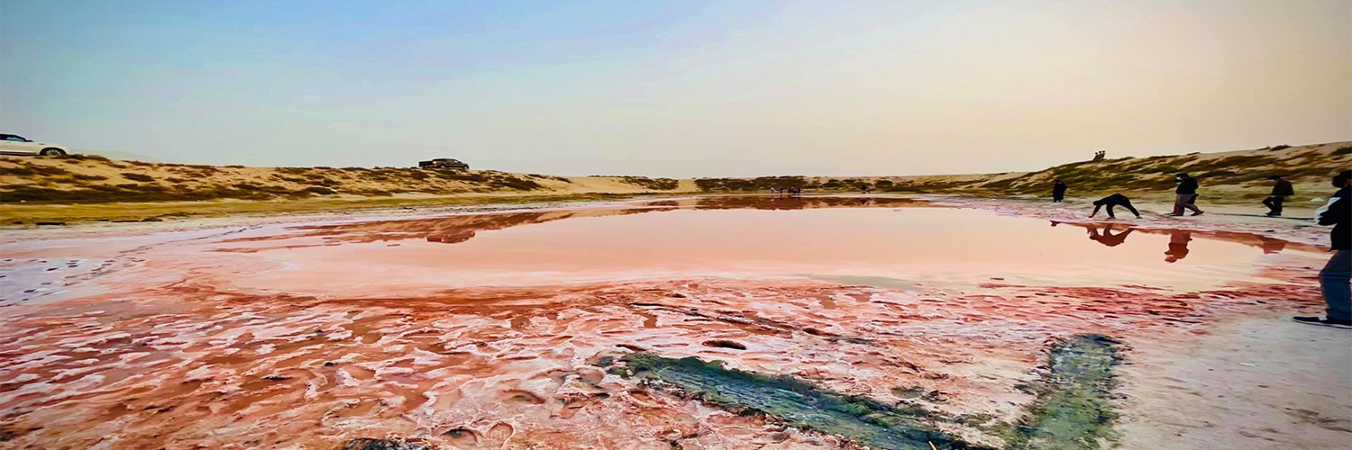 discovering the pink lake in Ras Al Khaimah