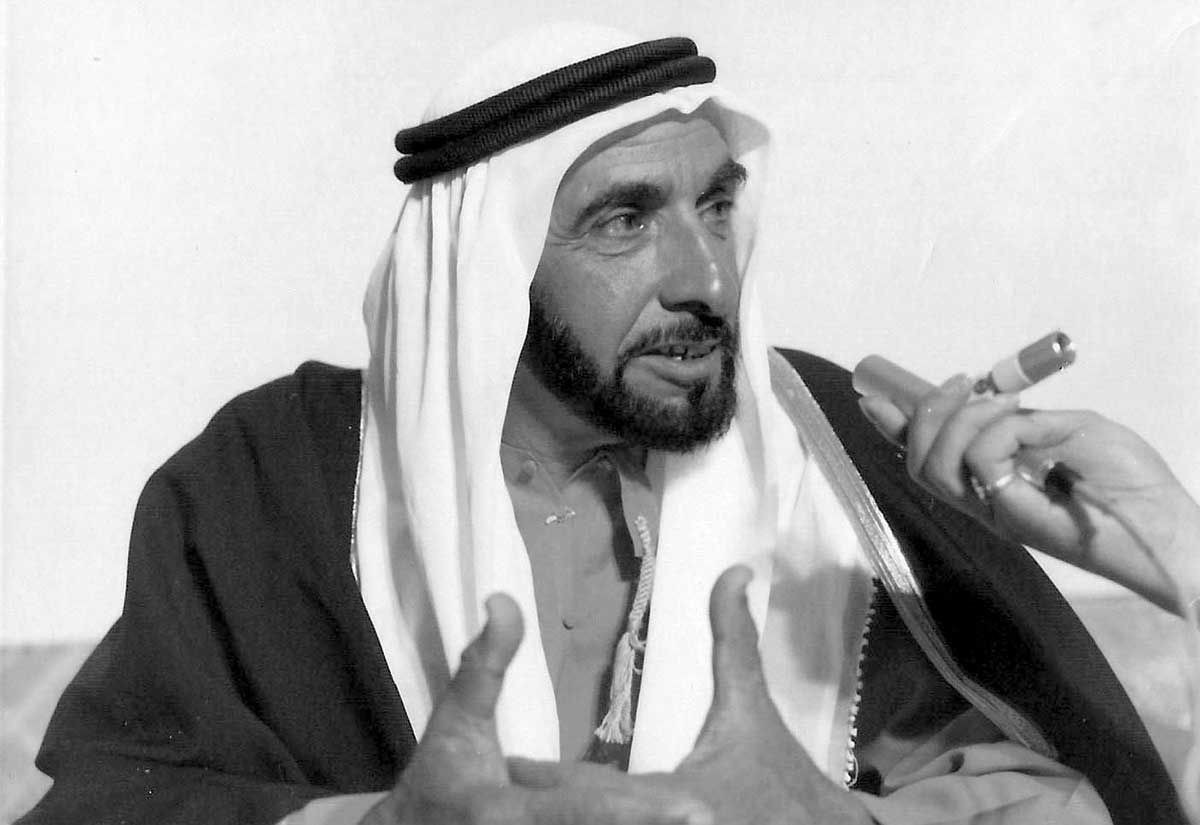 Sheik Zayed speaking on an interview