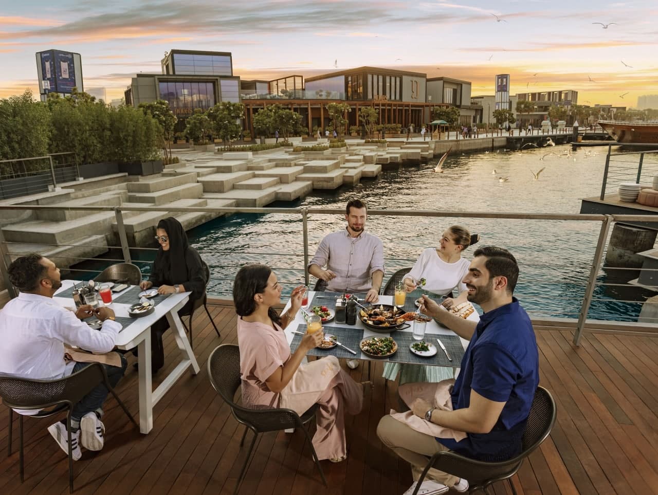 people dining outdoors