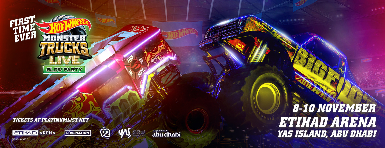 Hot Wheels Monster Trucks Live: Glow Party at Etihad Arena - Coming Soon in UAE