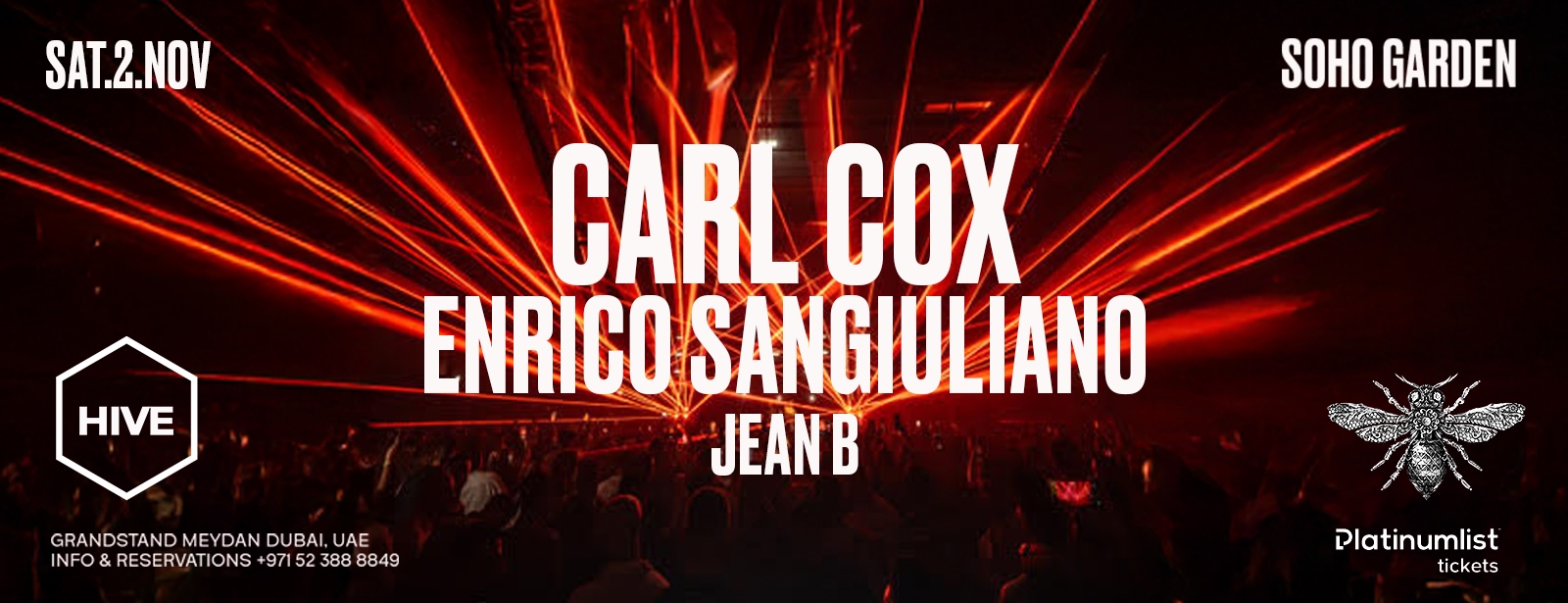 Carl Cox and Enrico Sangiuliano Live at HIVE DXB - Coming Soon in UAE