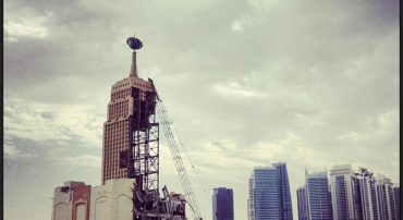 Demolition of old Hard Rock Cafe