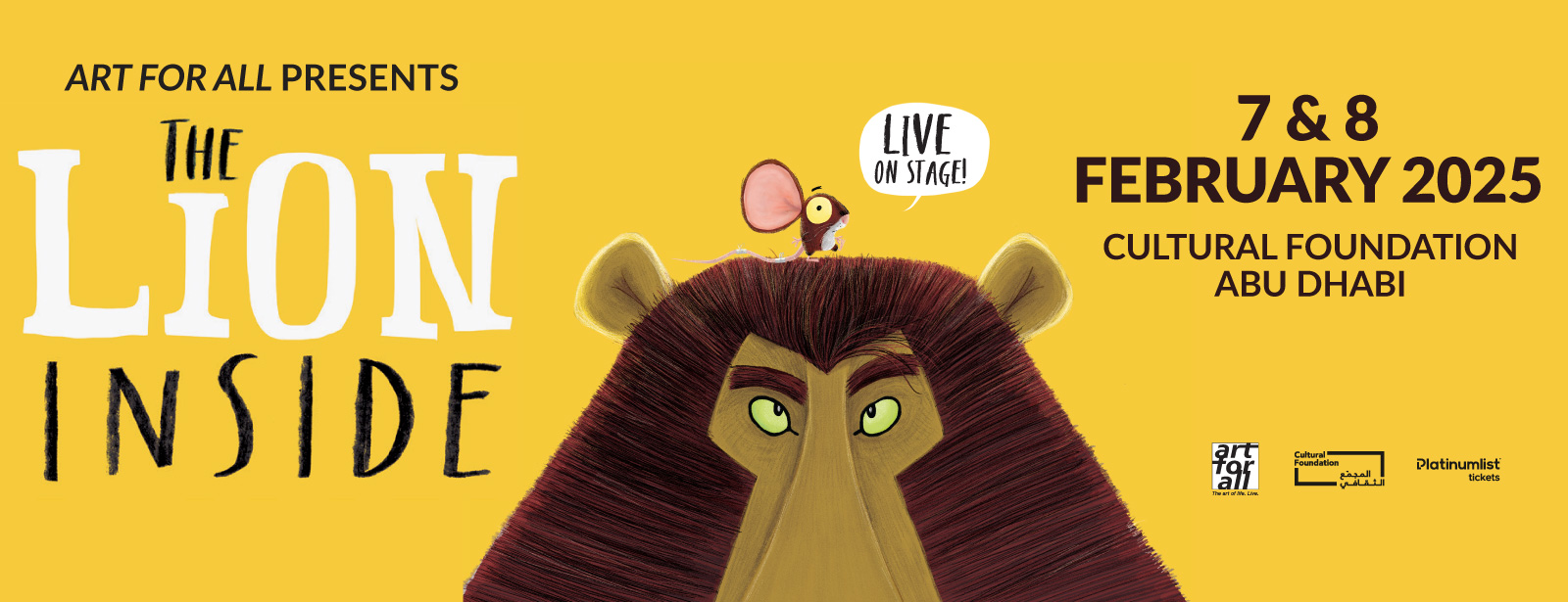 The Lion Inside live at Cultural Foundation, Abu Dhabi - Coming Soon in UAE