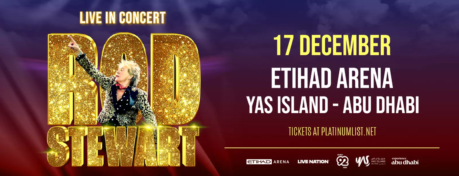 Rod Stewart Live at Etihad Arena in Abu Dhabi - Coming Soon in UAE