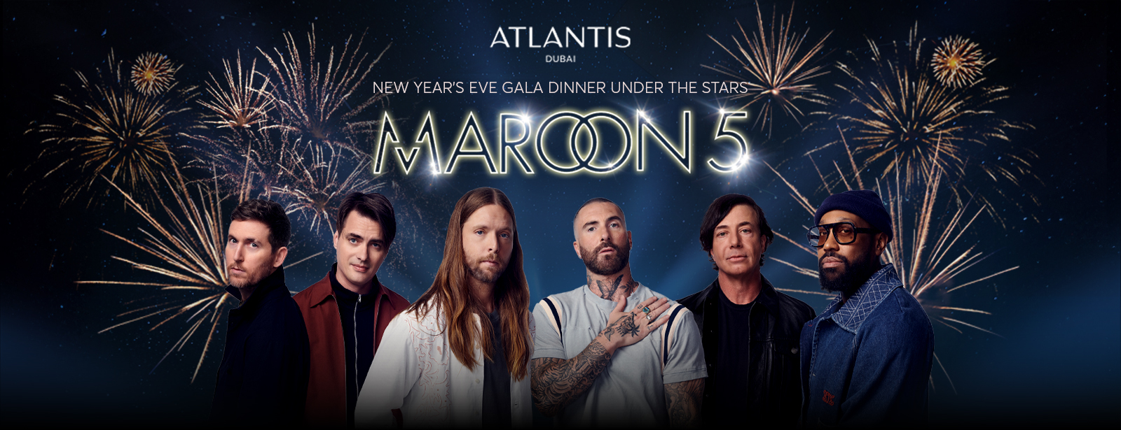 New Year’s Eve Gala Dinner Under The Stars with Maroon 5 Live in Dubai - Coming Soon in UAE