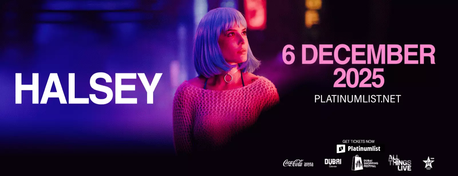 Halsey Live at Coca-Cola Arena in Dubai - Coming Soon in UAE