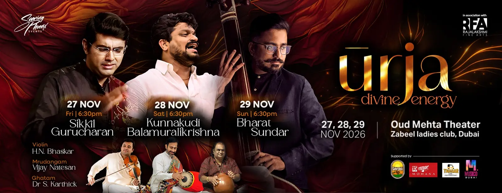 URJA – Divine Energy at Oud Mehta Theater in Dubai - Coming Soon in UAE
